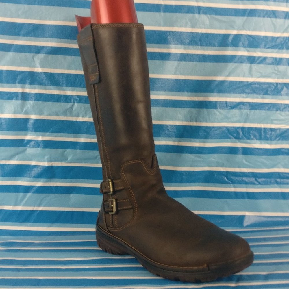 Wool Lining Knee high Zip up Tall Boot Waterproof Leather Fall/Winter 40/9.5WIDE